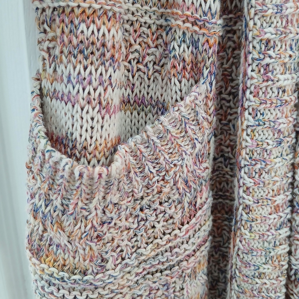 Roots Multi-Color Confetti Knit Open Front Cardigan - Small - Picture 7 of 12
